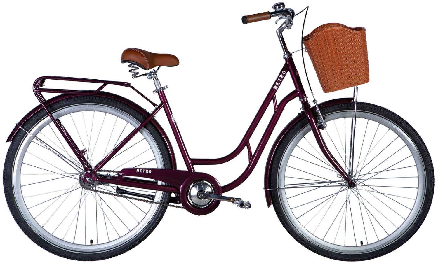 Фотографія Велосипед Dorozhnik RETRO Velosteel 28" розмір L рама 19 2024 Малиновий